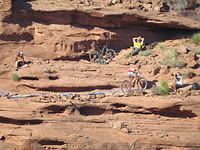 Racer Riding Down Captain Ahab (taken from across canyon)